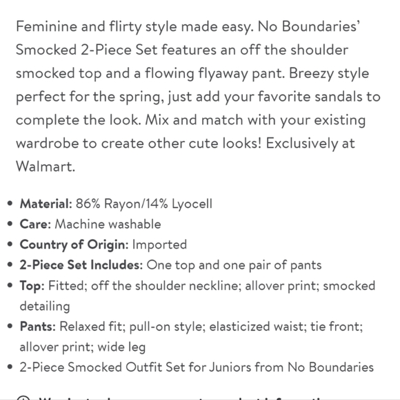 2 piece set off the shoulder top and pant. Navy denim color and white striped. - Picture 7 of 7